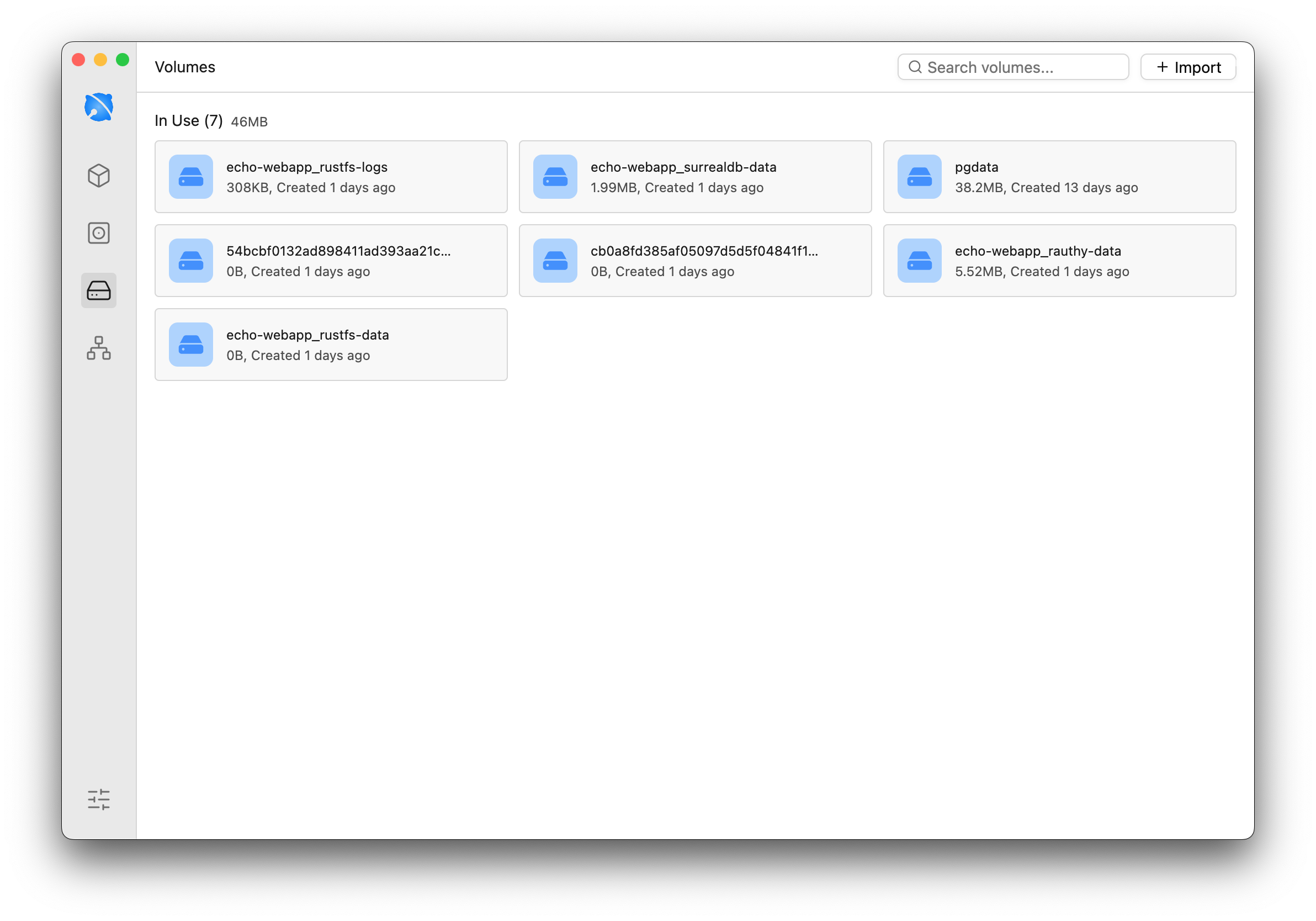 Docker volume management in Echo